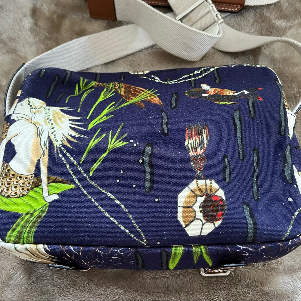 Loewe Paulas Ibiza Mermaid Blue and Brown Women's Crossbody Bag - Picture 4 of 13